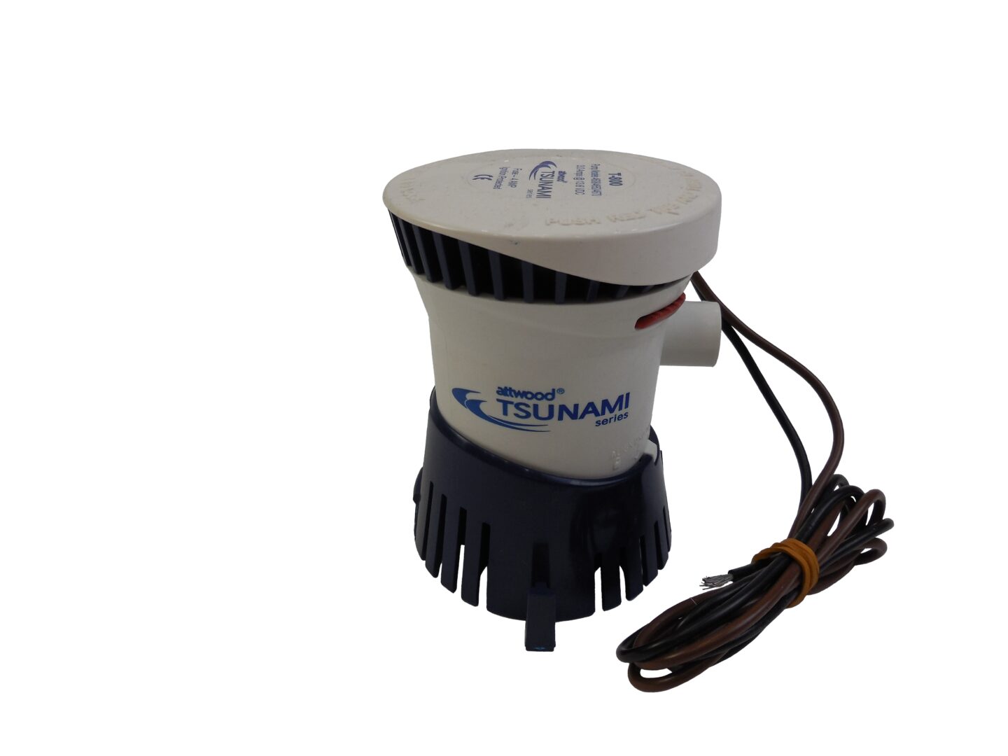 A Sump Pump Tsunami 800 GPH Bilge Pump 3amp with a cord attached to it.