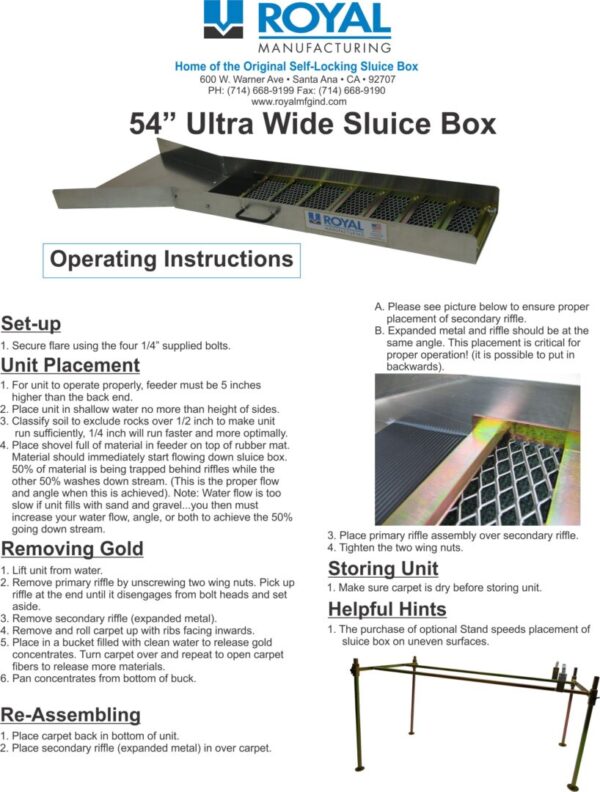 Stream Sluice Stream Sluice Kit 54-inch Ultra-Wide Flare Free Hat with Purchase ...