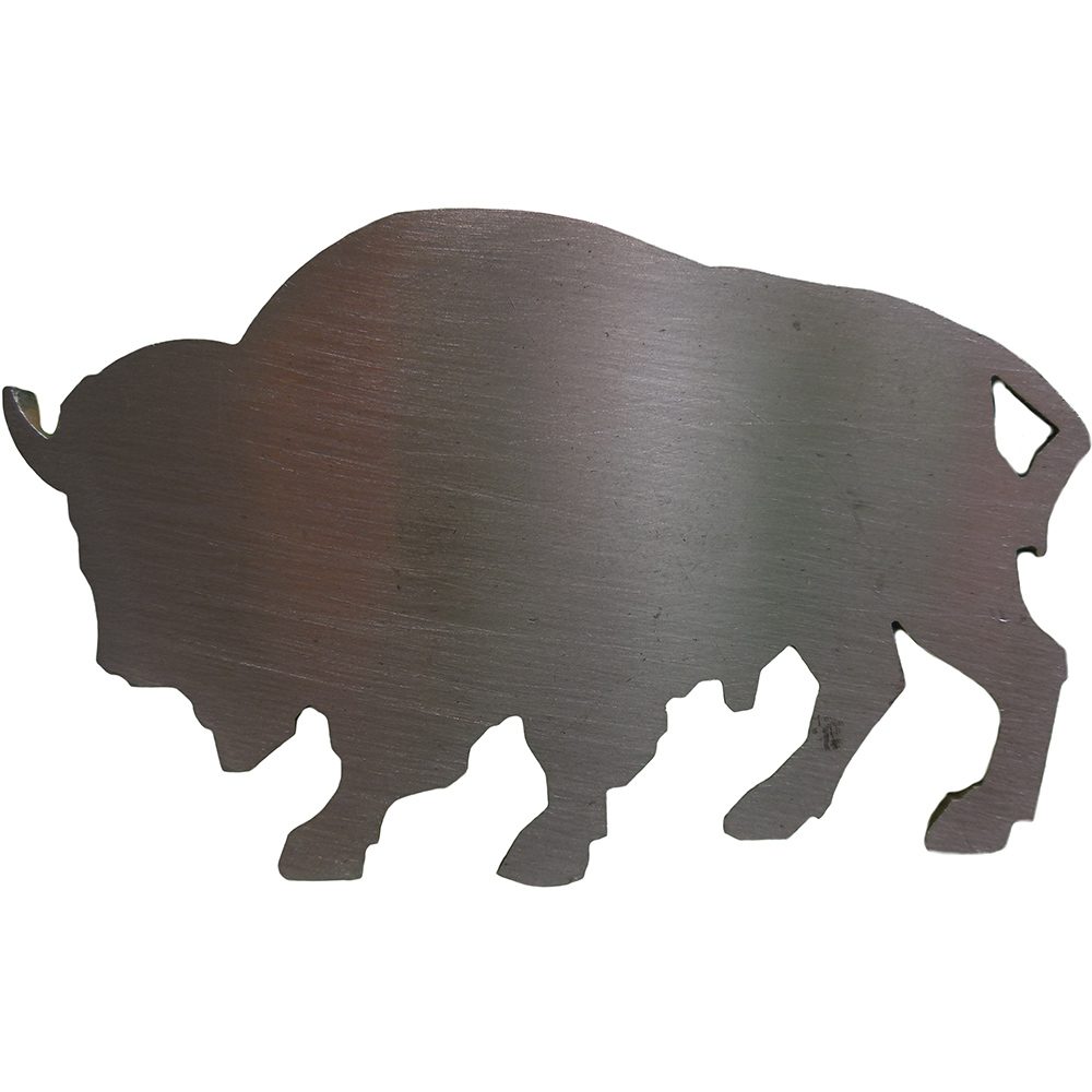 A Branding Iron Buffalo silhouette on a white background.