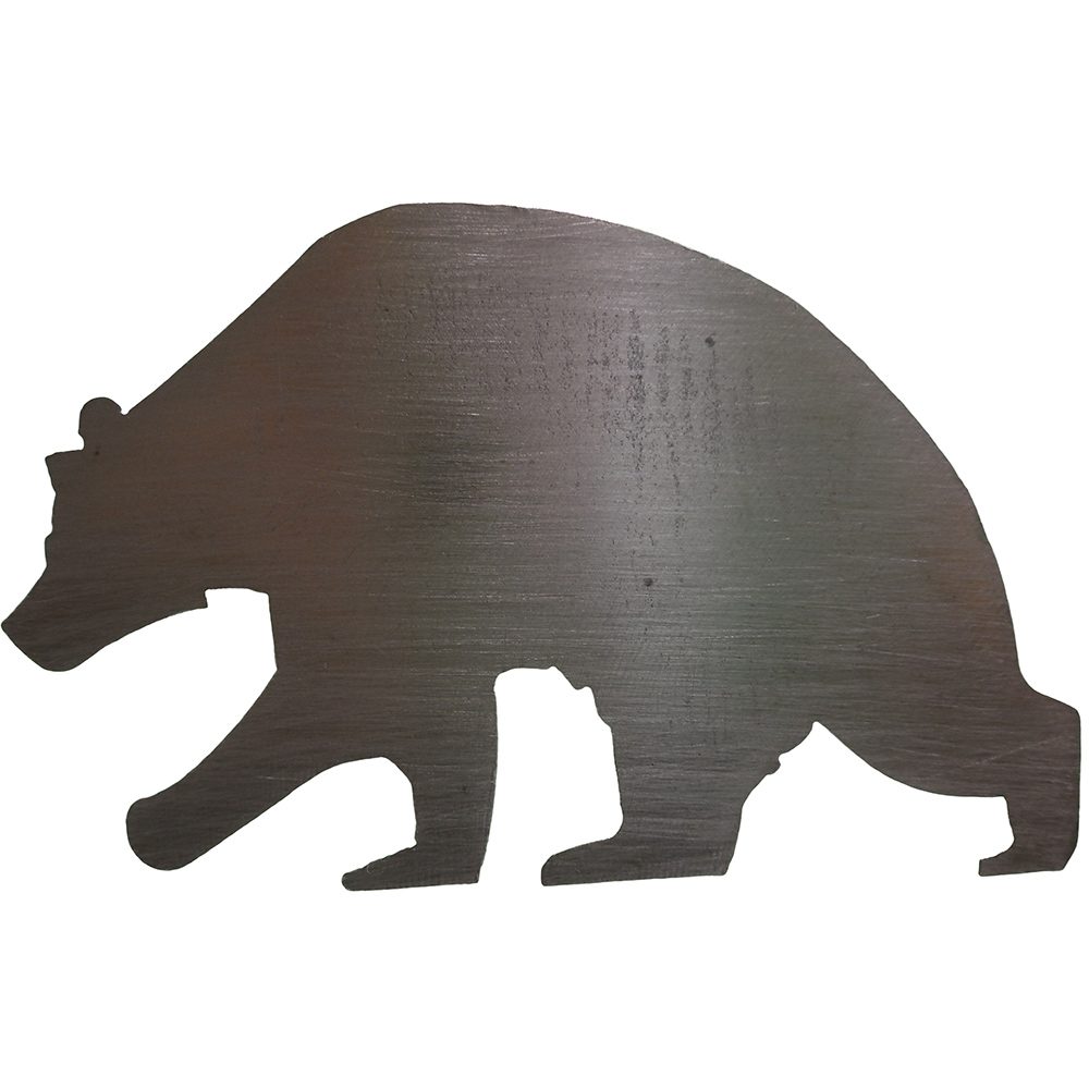 A Branding Iron Bear silhouette on a white background.